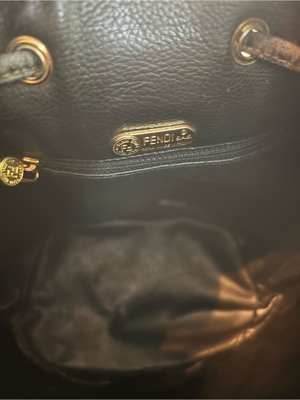 RARE Archival Vintage 80s Fendi Check Bucket Bag Authentic Pequin Scacchi Print! - Picture 11 of 14